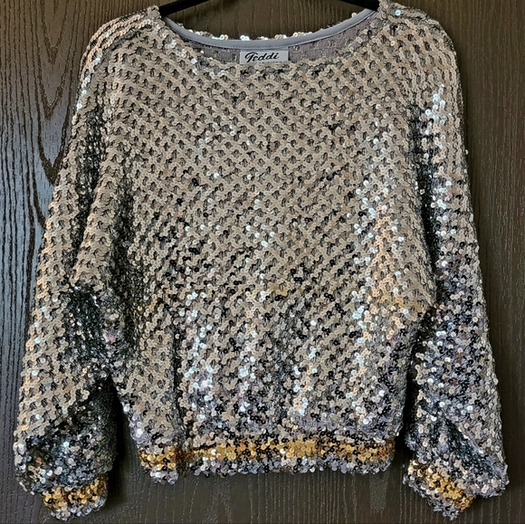 Teddi of california vintage sequin sweater top - Picture 5 of 5